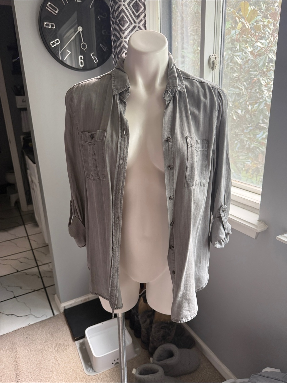 Jane and Delancey Light Gray Men’s Shirt Jacket